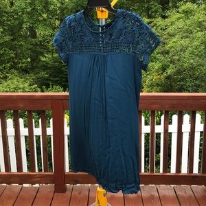 Teal shift dress